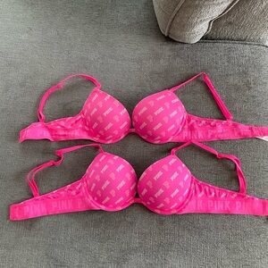 Set of 2 PINK Wear Everywhere Super Push Up Bras